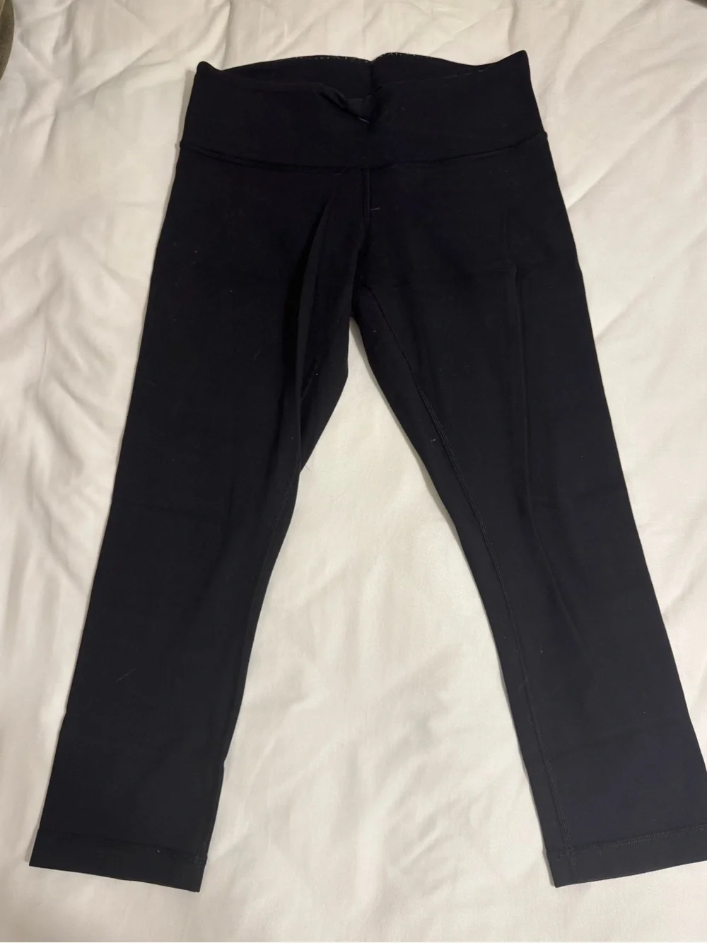 lululemon athletica Black Cropped Studio Leggings